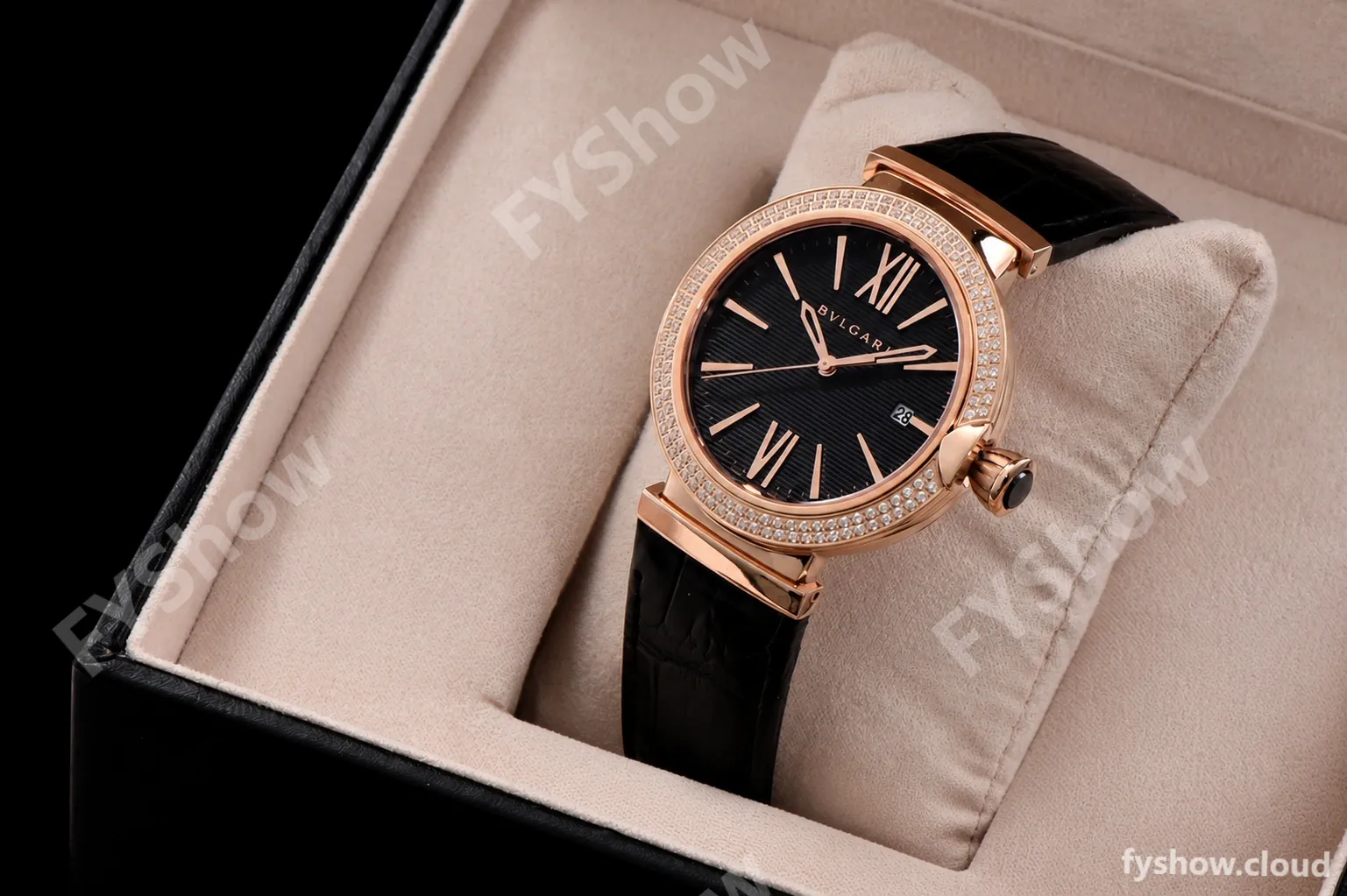 Bvlgari LVCEA Series RG/LE Blk/Blk Diams BVF Automatic - Image 2
