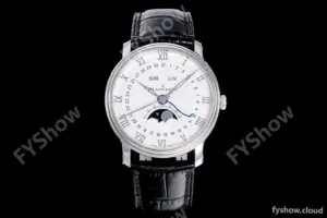 Blancpain Villeret SS/LE Wht/Blk Sapphire OMF Automatic 6654A-1127-55B