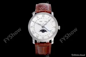 Blancpain Villeret SS/LE Wht/BroSapphire OMF Automatic 6654A-1127-55B