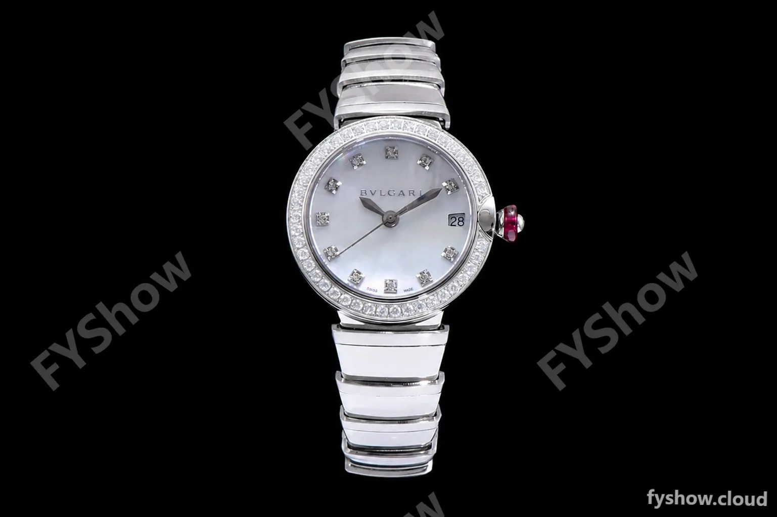 Bvlgari LVCEA Series Diams SS/SS Wht BVF Automatic/Quartz 102195 LU28C6SSD