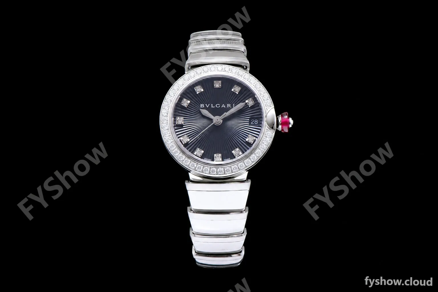 Bvlgari LVCEA Series Diams SS/SS Blk BVF Automatic/Quartz 102195 LU28C6SSD