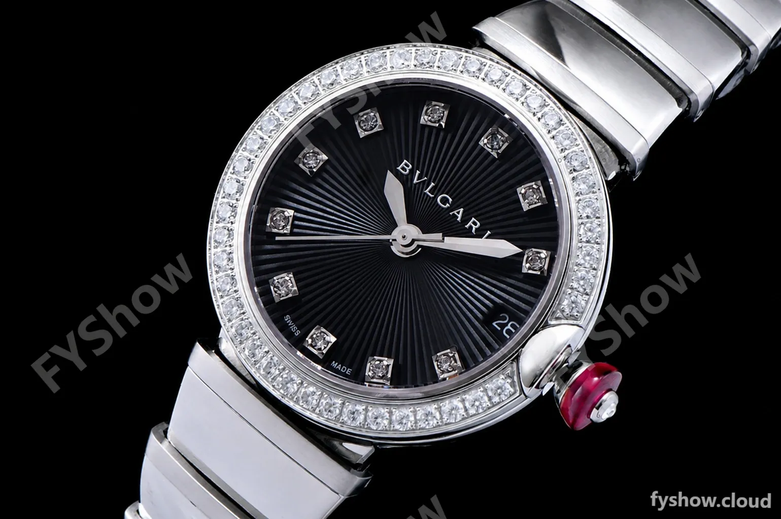 Bvlgari LVCEA Series Diams SS/SS Blk BVF Automatic/Quartz 102195 LU28C6SSD - Image 6