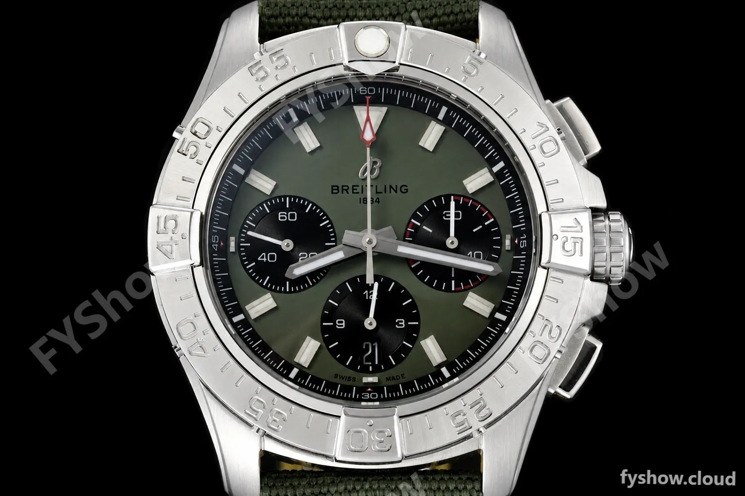 Breitling - Avenger B01 Chrono 44mm SS/NY Grn/Stk BLSF A7750 MOD - Image 2