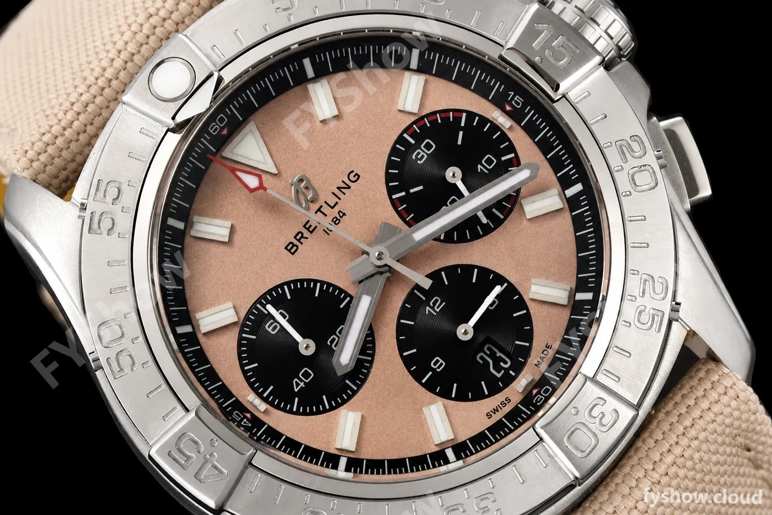 Breitling - Avenger B01 Chrono 44mm SS/NY Beig/Stk BLSF A7750 MOD - Image 4