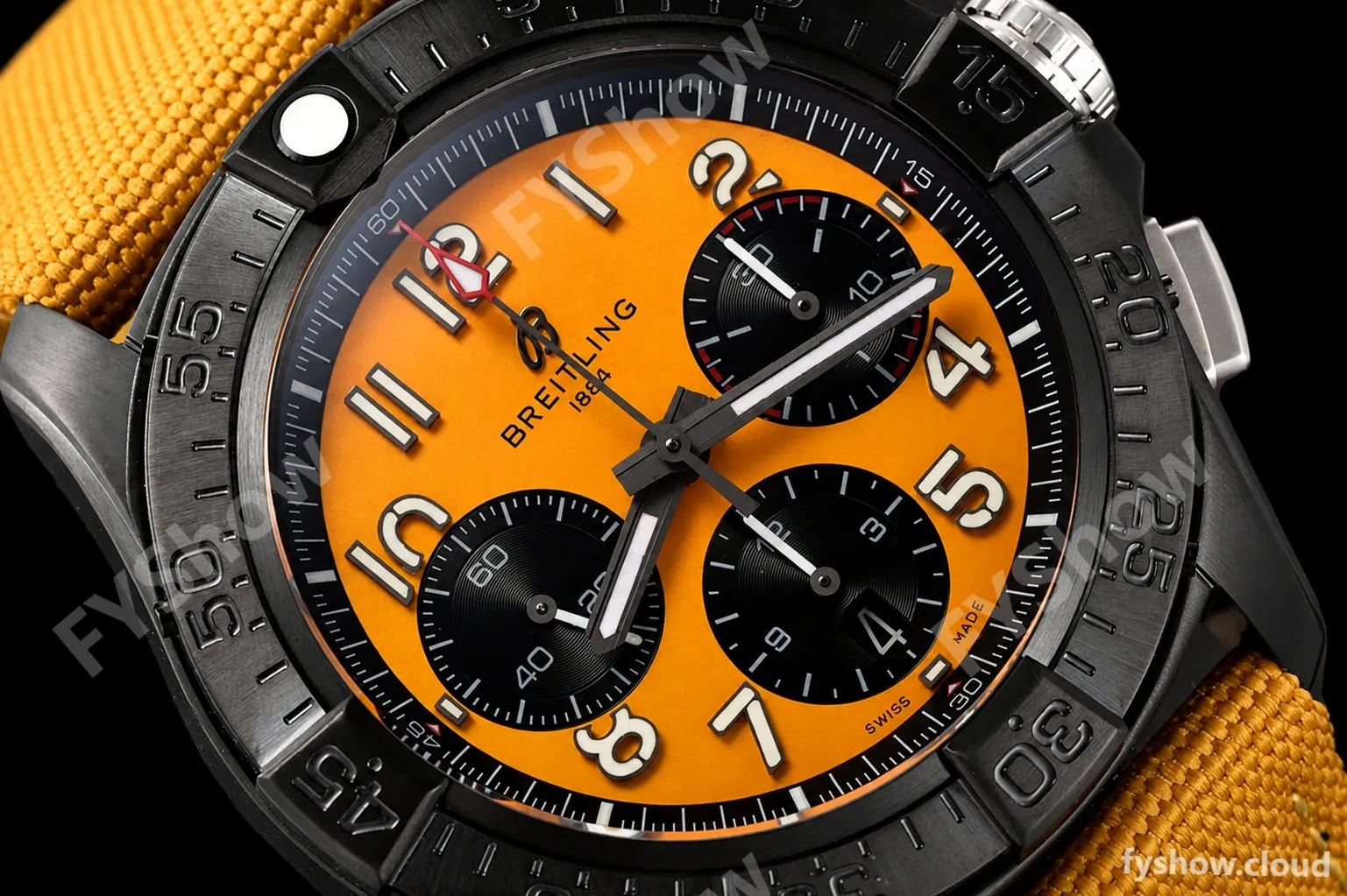 Breitling - Avenger B01 Chrono 44mm Night Mission DLC/NY Yellow/Num BLSF A7750 MOD - Image 4