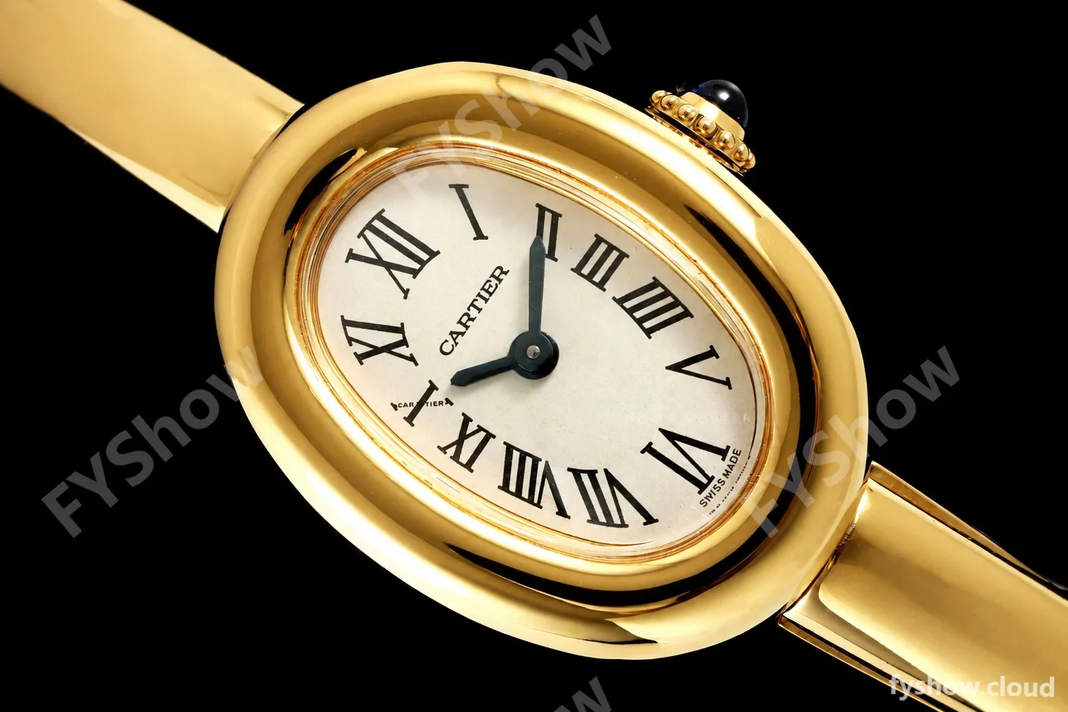 Cartier - Baignoire Ladies 24.6mm YG/YG White Roman Size 16 BLSF Swiss Quartz - Image 7