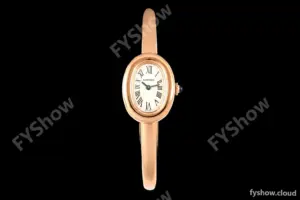 Cartier - Baignoire Ladies 24.6mm RG/RG White Roman Size 17 BLSF Swiss Quartz