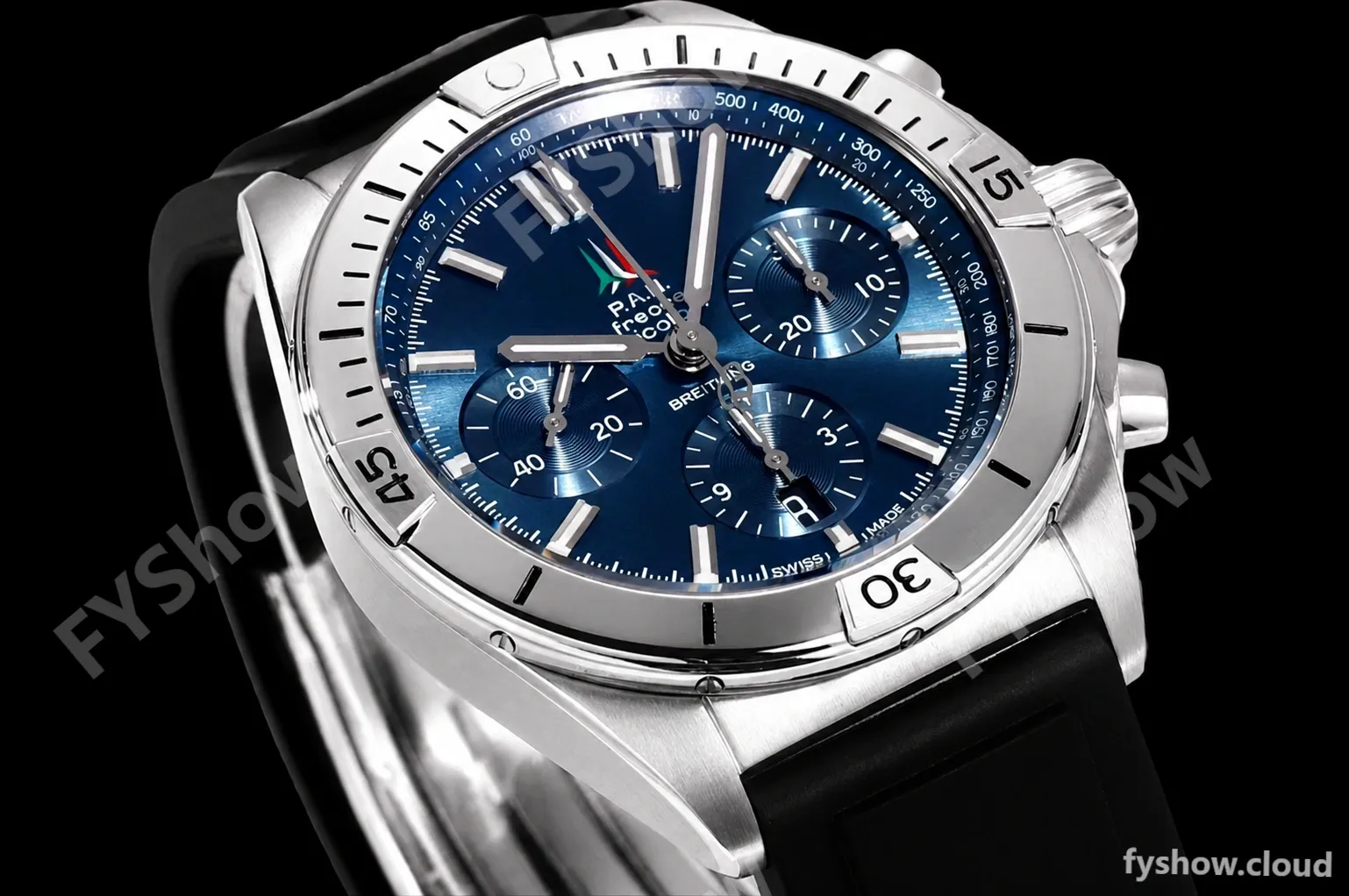 Breitling - Chronomat B01 Frecce Tricolori 42mm Chronograph SS/RU Blue BLSF 7750 Mod - Image 4