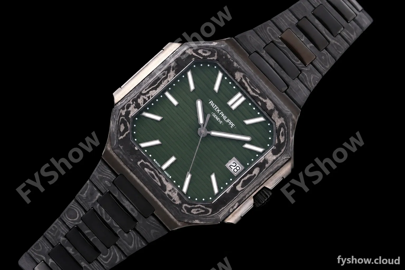 Patek Philippe - Cubitus 7128 40mm Black Carbon Green Dial DIWF A324 - Image 20