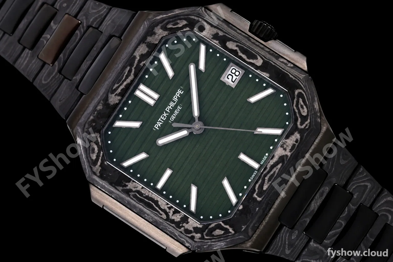 Patek Philippe - Cubitus 7128 40mm Black Carbon Green Dial DIWF A324 - Image 21