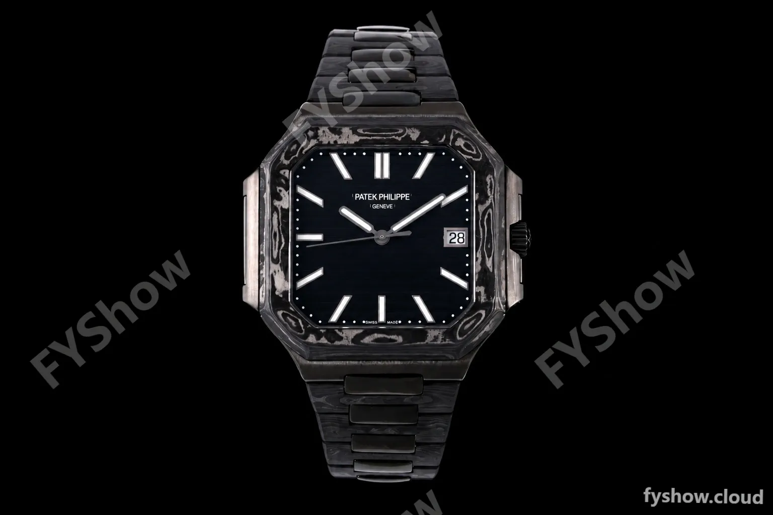 Patek Philippe - Cubitus 7128 40mm Black Carbon Black Dial DIWF A324