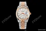 Rolex - Datejust 126231 36mm Jub Flt 904L RG/SS Silver Textured/Stk VSF VS3235