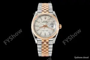 Rolex - Datejust 126231 36mm Jub Flt 904L RG/SS Silver Palm/Stk VSF VS3235
