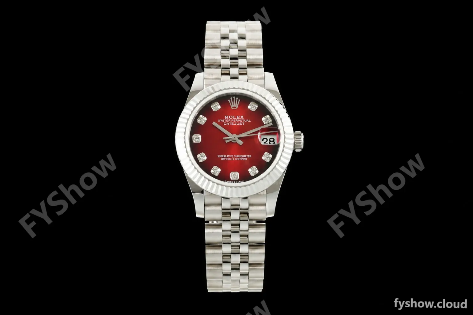 Rolex - Datejust Ladies 278274 31mm Jub Flt SS/SS Red/Dia GMF A2824