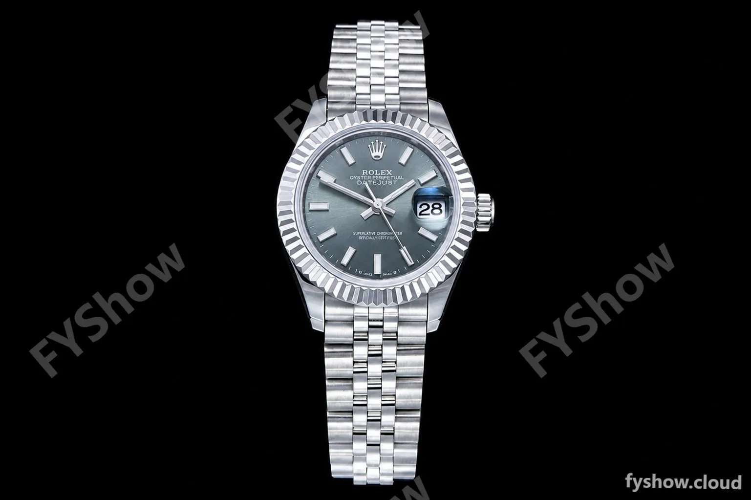 Rolex - DJ Ladies 28mm Jub Flt 904L SS/SS Green/Stk GMF A2671