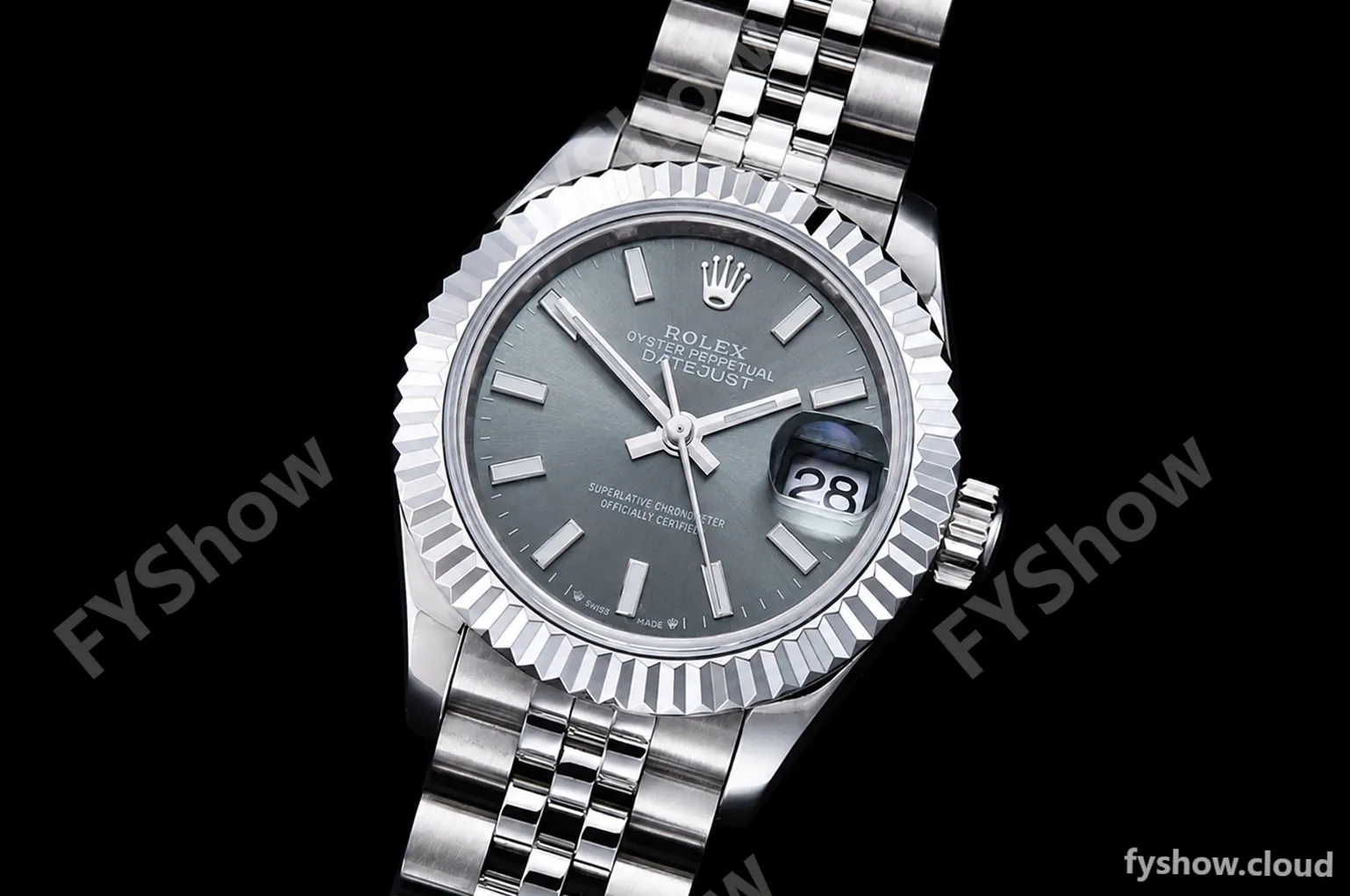 Rolex - DJ Ladies 28mm Jub Flt 904L SS/SS Green/Stk GMF A2671 - Image 4