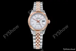 Rolex - DJ Ladies 28mm Jub Flt 904L RG/SS White/Stk GMF A2671