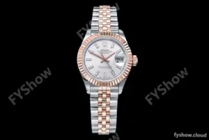Rolex - DJ Ladies 28mm Jub Flt 904L RG/SS Silv/Stk GMF A2671