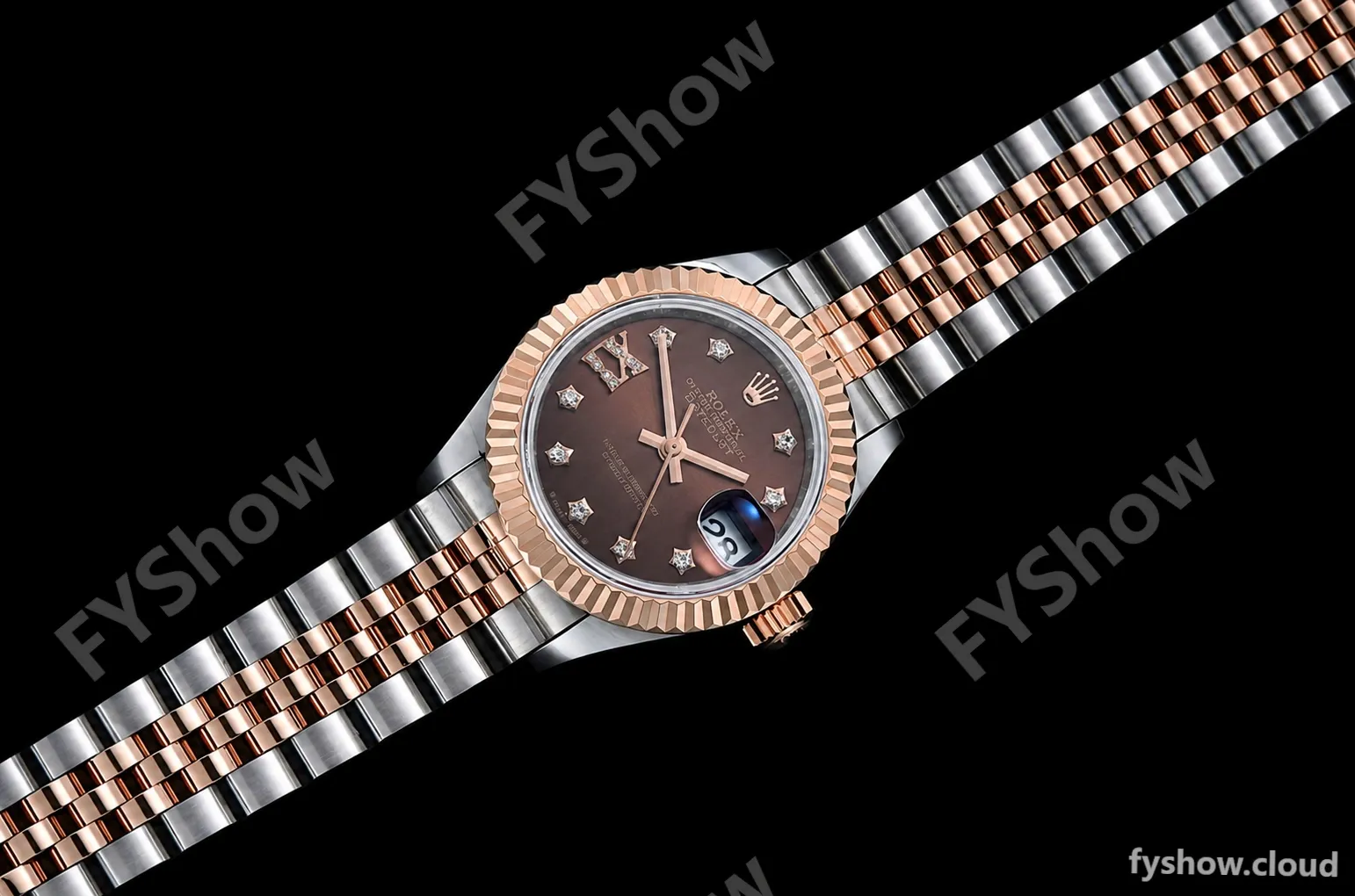 Rolex - DJ Ladies 28mm Jub Flt 904L RG/SS Brn/S-Dia GMF A2671 - Image 3