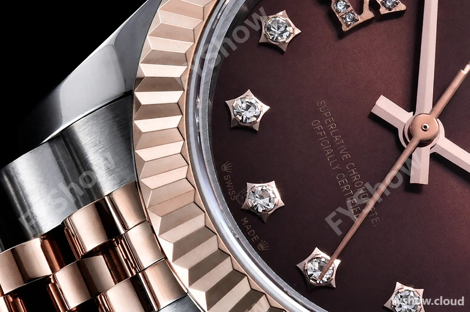 Rolex - DJ Ladies 28mm Jub Flt 904L RG/SS Brn/S-Dia GMF A2671 - Image 7
