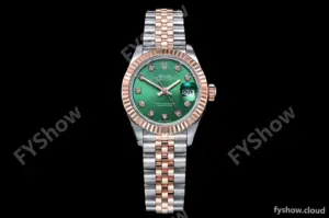 Rolex - DJ Ladies 28mm Jub Flt 904L RG/SS Green/Dia GMF A2671