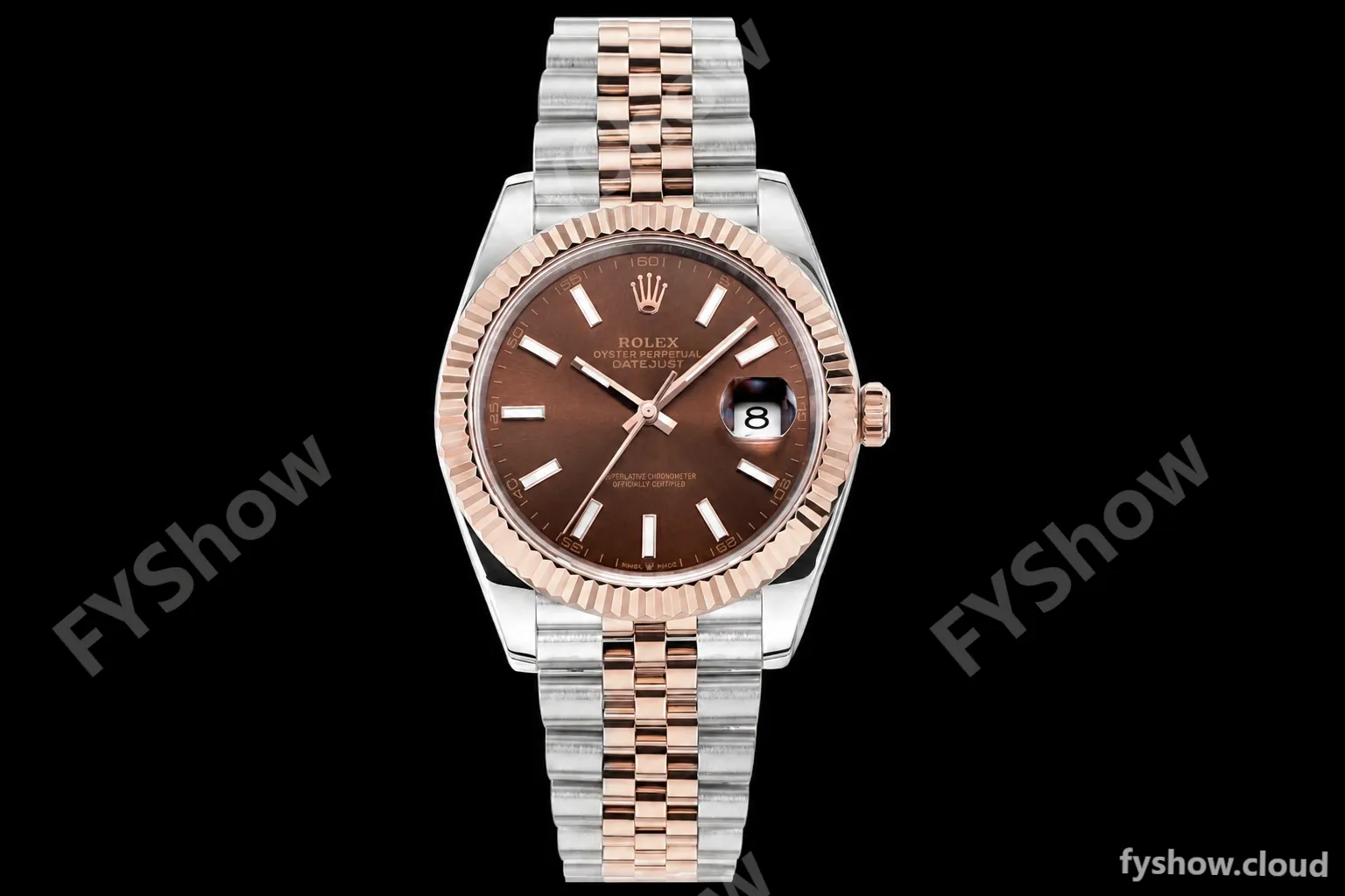 Rolex - DJ2 41mm 126331 Jub Flt 316L RG/SS Chocolate/Stk A+F VR3235