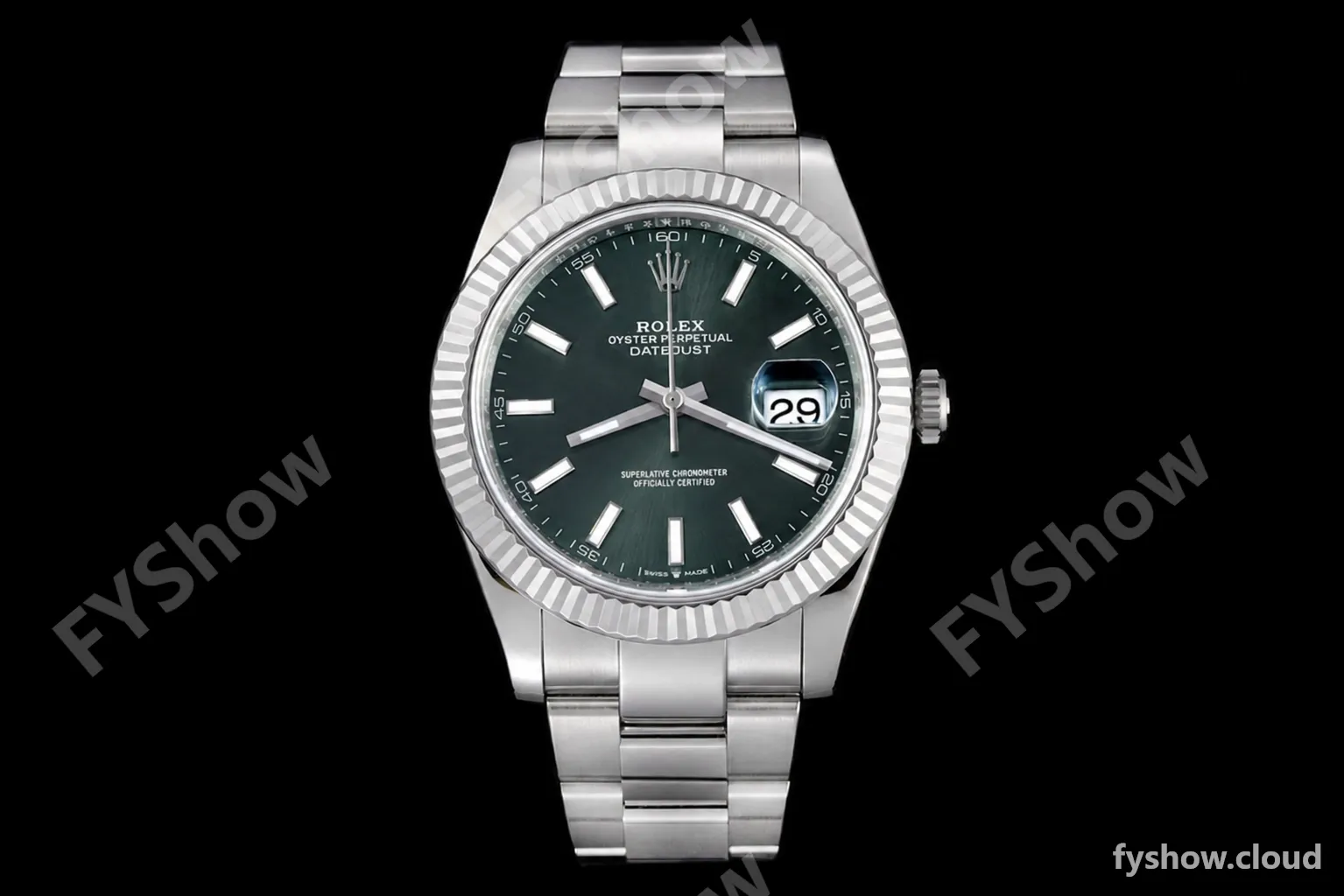 Rolex - Datejust 126334 41mm Oys Flt 904L SS/SS Grn/Stk VSF VS3235