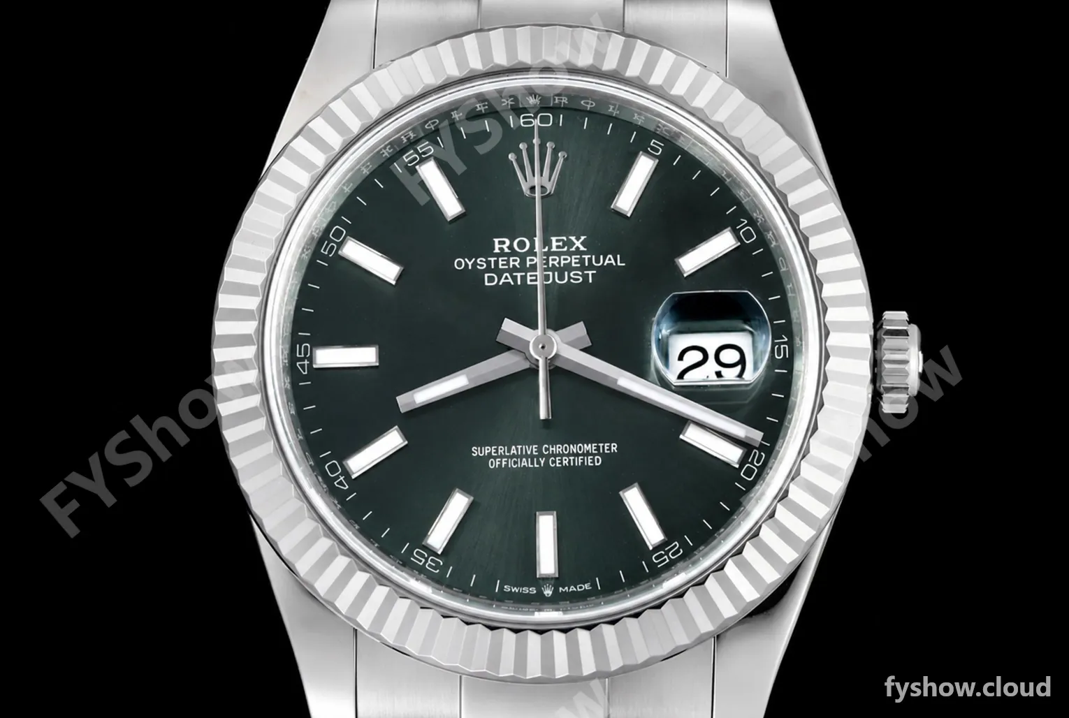 Rolex - Datejust 126334 41mm Oys Flt 904L SS/SS Grn/Stk VSF VS3235 - Image 2