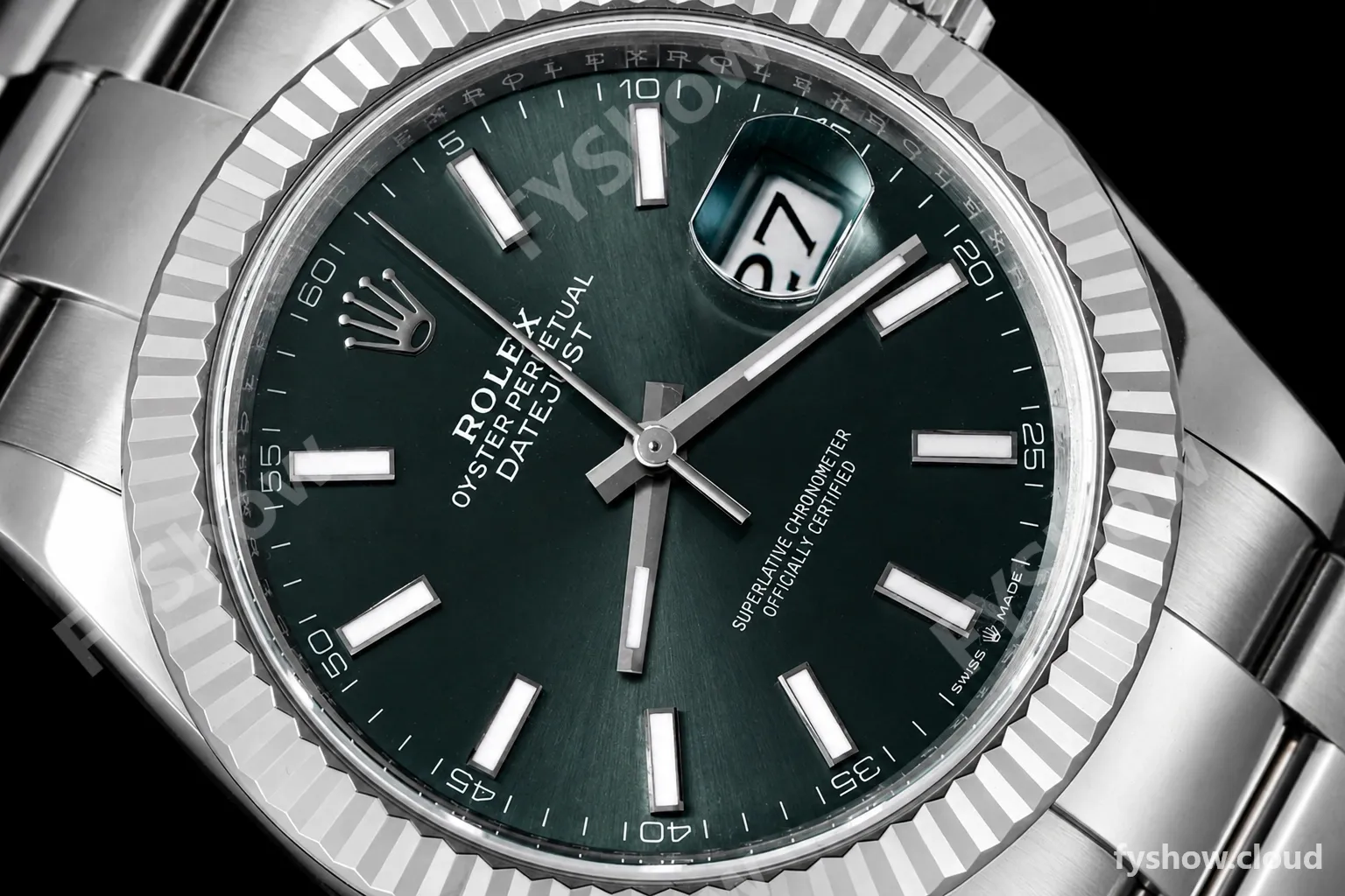 Rolex - Datejust 126334 41mm Oys Flt 904L SS/SS Grn/Stk VSF VS3235 - Image 4