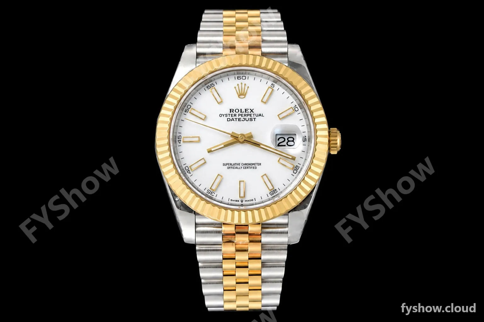 Rolex - Datejust 126333 41mm Jub Flt 904L YG/SS Wht/Stk VSF VS3235