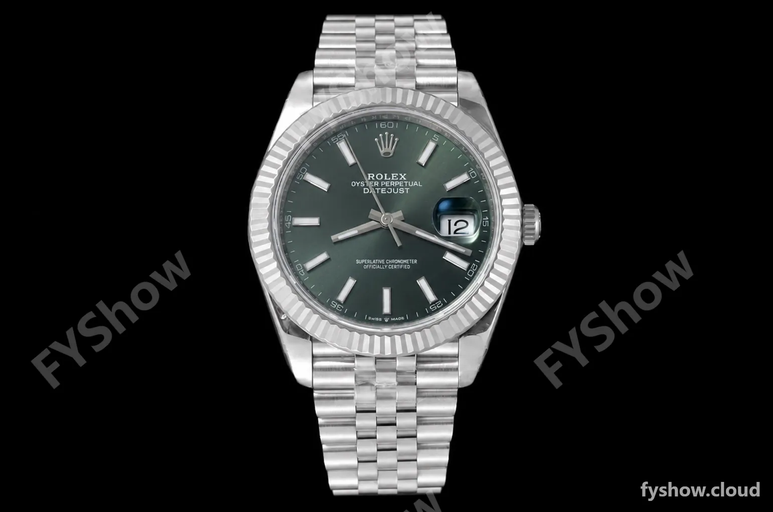 Rolex - Datejust 126334 41mm Jub Flt 904L SS/SS Grn/Stk VSF VS3235