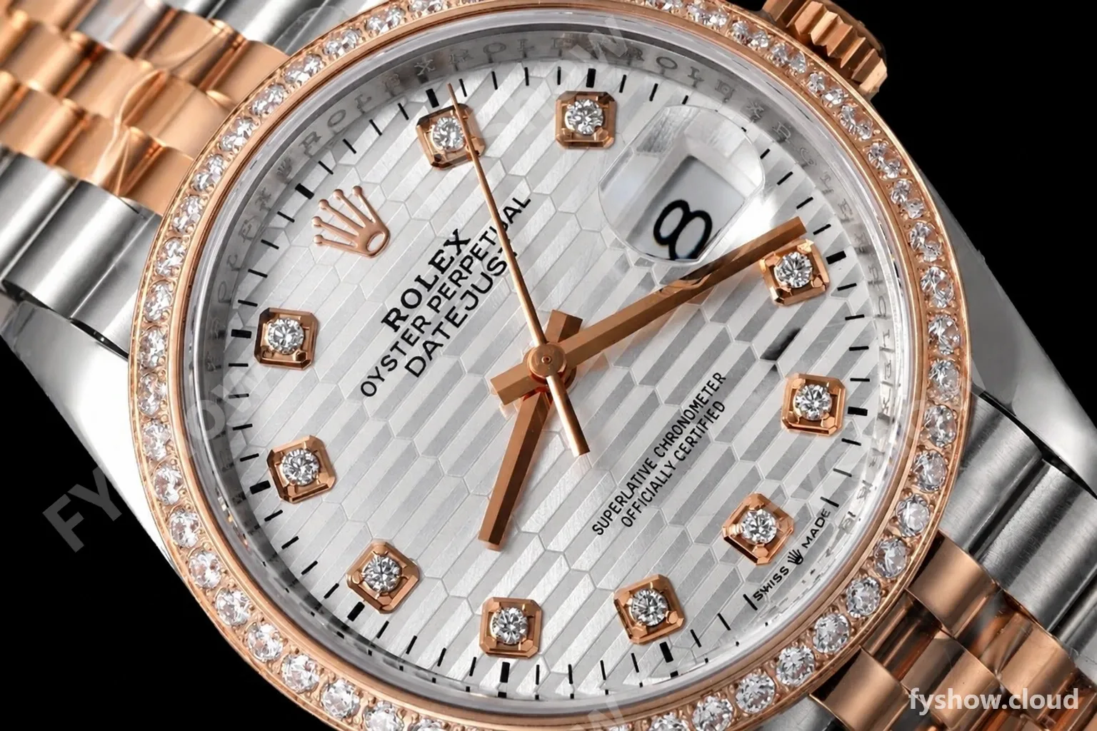 Rolex - Datejust 126281 36mm Jub Diamond 904L RG/Dia F-Silv/Dia VSF VS3235 - Image 3