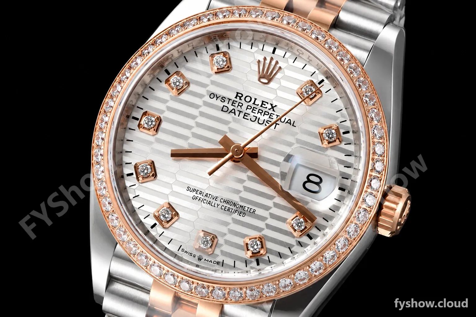 Rolex - Datejust 126281 36mm Jub Diamond 904L RG/Dia F-Silv/Dia VSF VS3235 - Image 4