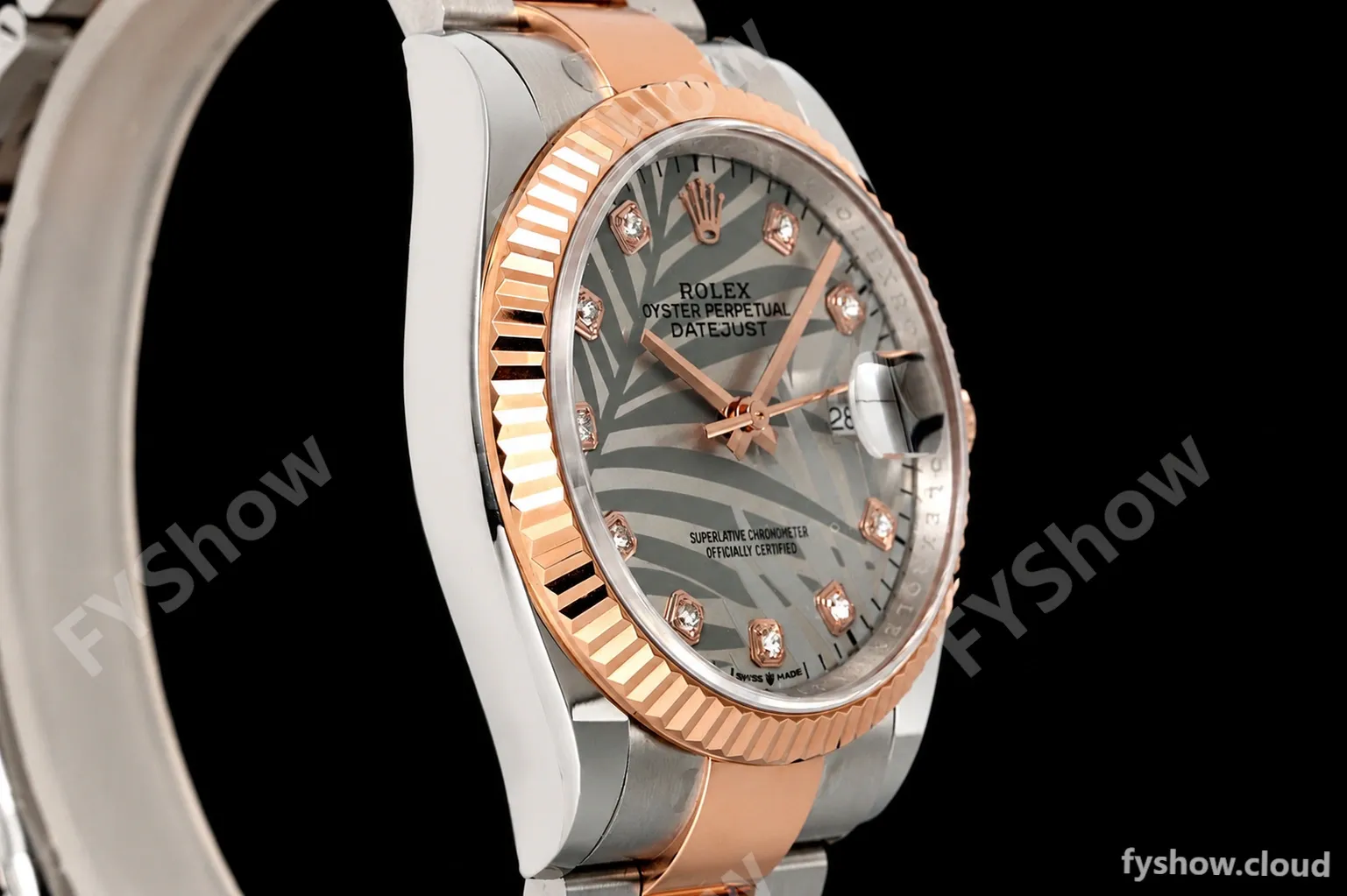 Rolex - Datejust 126231 36mm Oys Flt 904L RG/SS Silver Palm Motif Dial ARF SH3235 - Image 2
