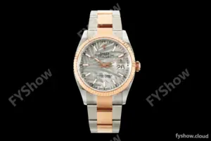 Rolex - Datejust 126231 36mm Oys Flt 904L RG/SS Silver Palm Motif Stick Dial ARF SH3235