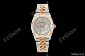 Rolex - Datejust 126231 36mm Jub Flt 904L RG/SS Silver Palm Motif Stick Dial ARF SH3235
