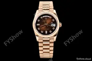 Rolex - DayDate 36mm 128235 Flt Pres RG/RG Brn/Dia V5 QF VR3255