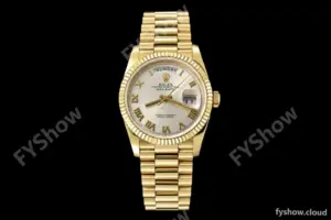 Rolex - DayDate 36mm 128238 Flt Pres YG/YG Wht/Rmn V5 QF VR3255