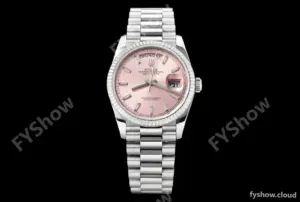 Rolex - DayDate 36mm 128239 Flt Pres SS/SS Pink/Dia V5 QF VR3255