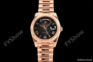 Rolex - DayDate 228235 Gain Weight 40mm Flt Pres RG/RG Black/Rmn KF VR3255