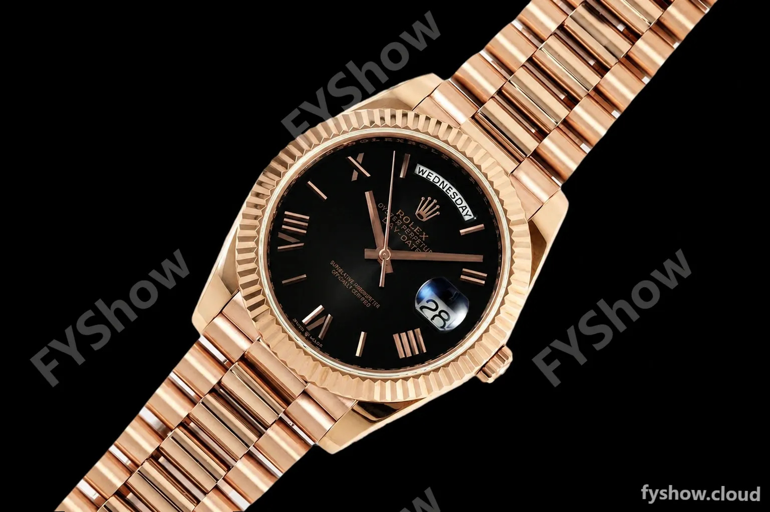 Rolex - DayDate 228235 Gain Weight 40mm Flt Pres RG/RG Black/Rmn KF VR3255 - Image 2
