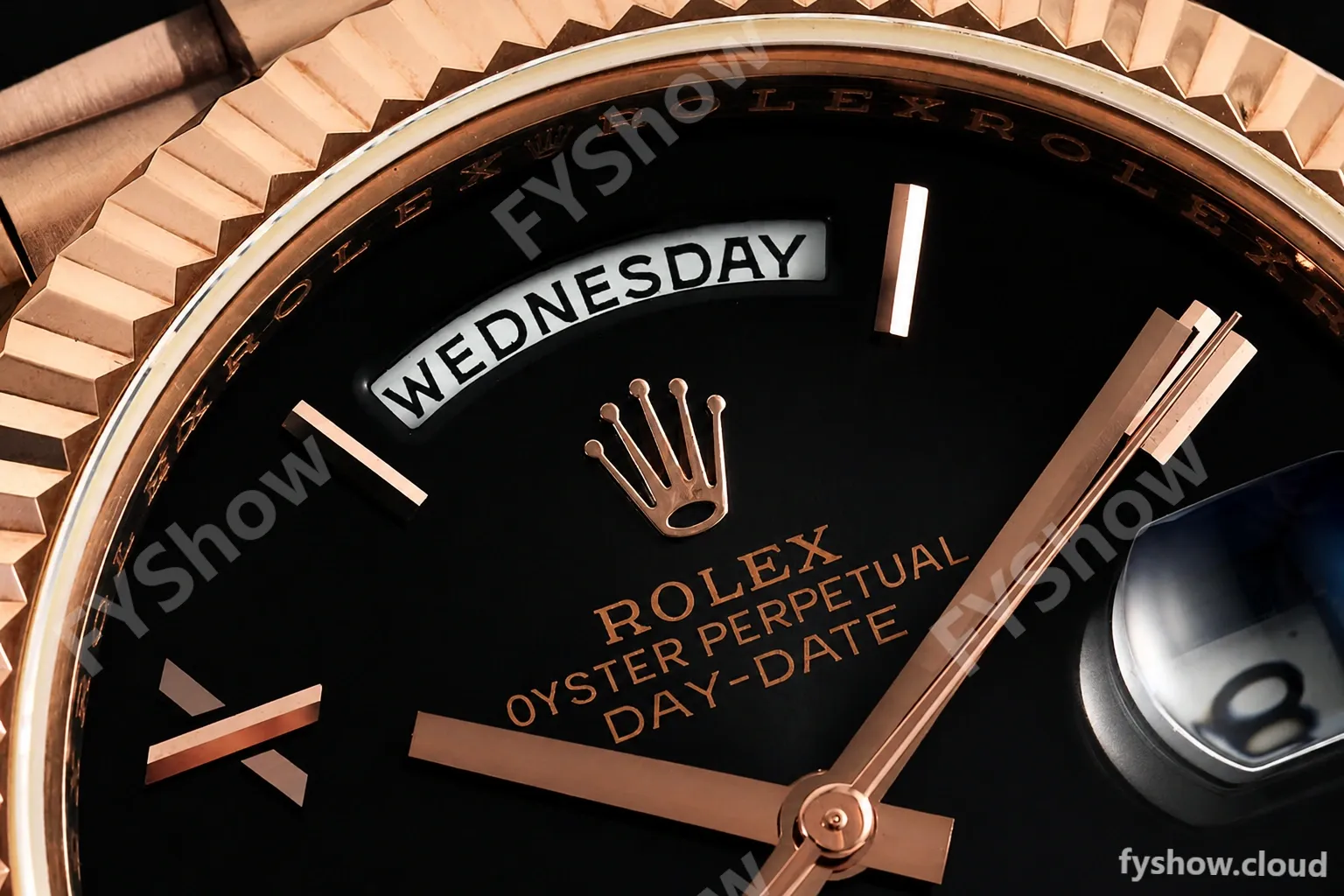 Rolex - DayDate 228235 Gain Weight 40mm Flt Pres RG/RG Black/Rmn KF VR3255 - Image 5