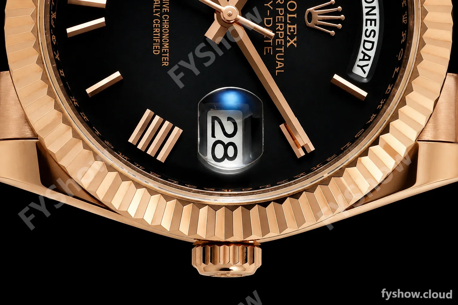 Rolex - DayDate 228235 Gain Weight 40mm Flt Pres RG/RG Black/Rmn KF VR3255 - Image 7