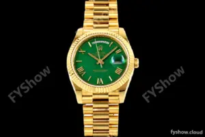 Rolex - DayDate 228238 Gain Weight 40mm Flt Pres YG/YG Green/Rmn KF VR3255