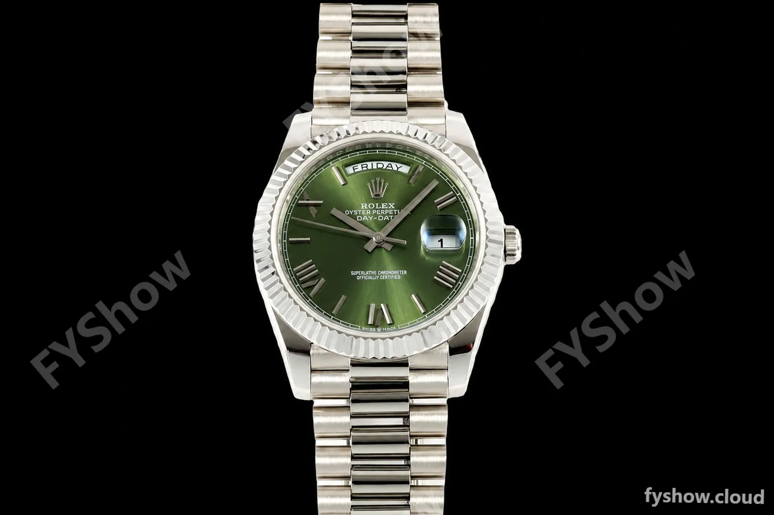 Rolex - DayDate 228239 Gain Weight 40mm Flt Pres SS/SS Grn/Rmn KF VR3255