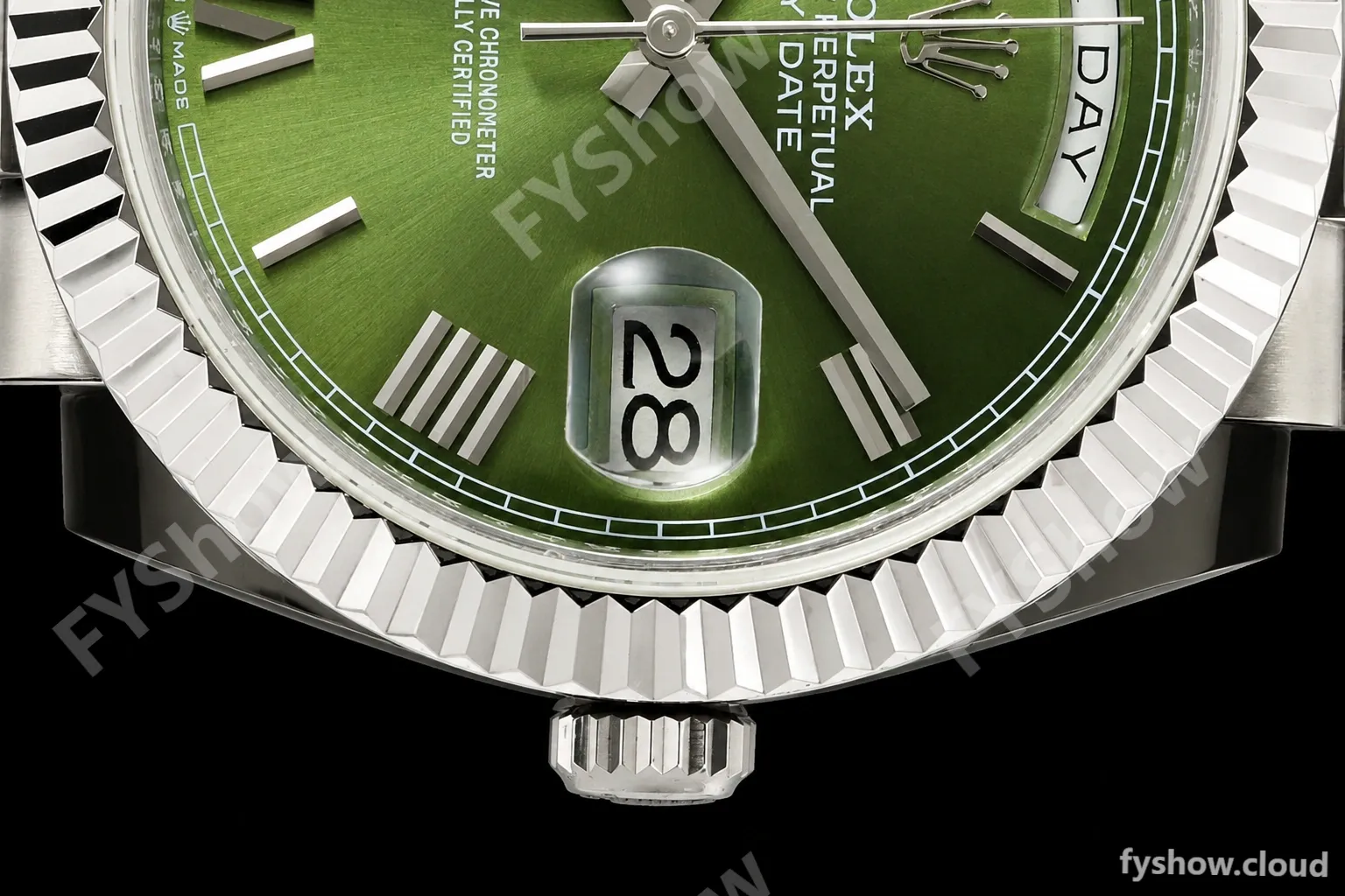 Rolex - DayDate 228239 Gain Weight 40mm Flt Pres SS/SS Grn/Rmn KF VR3255 - Image 7