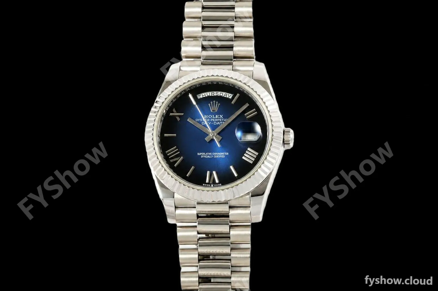 Rolex - DayDate 228239 Gain Weight 40mm Flt Pres SS/SS Blu Ombre/Rmn KF VR3255