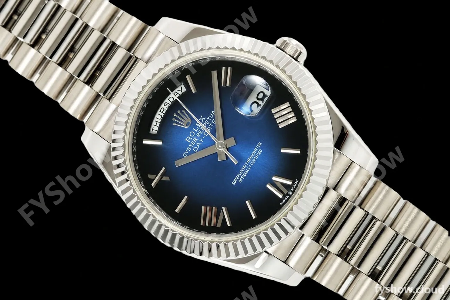 Rolex - DayDate 228239 Gain Weight 40mm Flt Pres SS/SS Blu Ombre/Rmn KF VR3255 - Image 3
