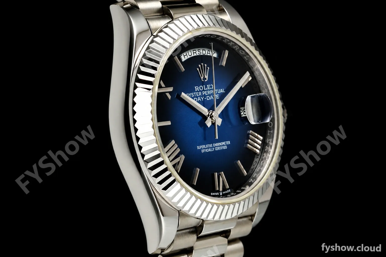 Rolex - DayDate 228239 Gain Weight 40mm Flt Pres SS/SS Blu Ombre/Rmn KF VR3255 - Image 4