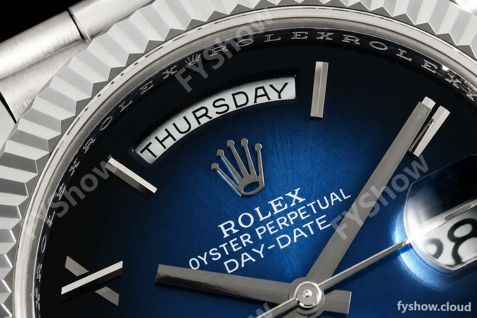 Rolex - DayDate 228239 Gain Weight 40mm Flt Pres SS/SS Blu Ombre/Rmn KF VR3255 - Image 5